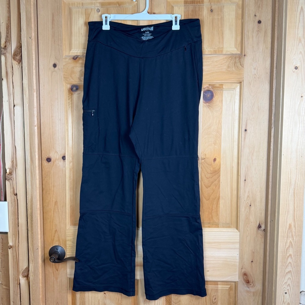 Duluth Trading Co Black Pull-on Athleisure Reinforced Knee Pants Womens Sz Large